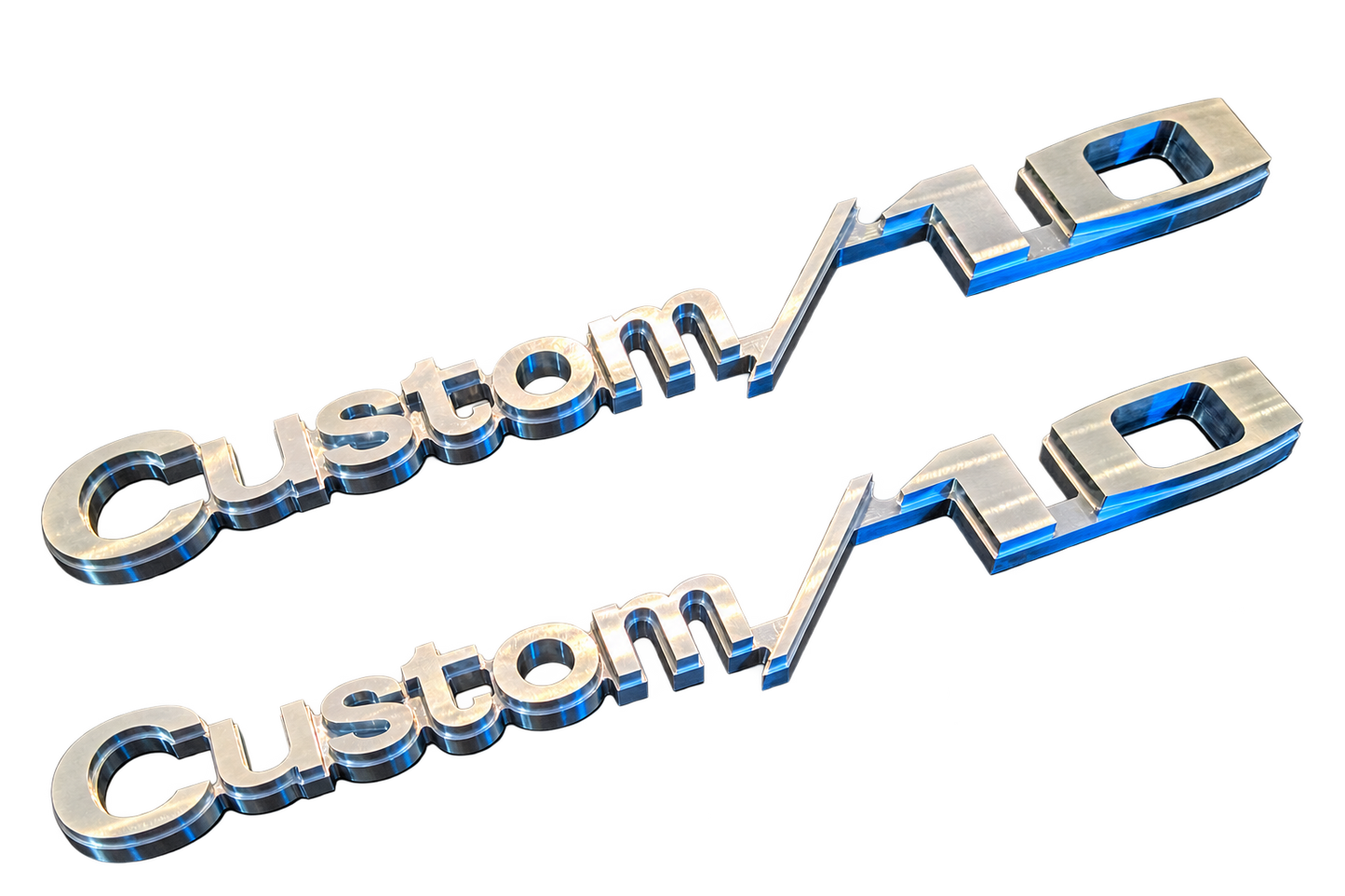 1969-1972 Chevy Custom/10 billet aluminum fender emblems polished finish pair - RAD Machining