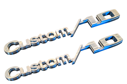 1969-1972 Chevy Custom/10 billet aluminum fender emblems polished finish pair - RAD Machining