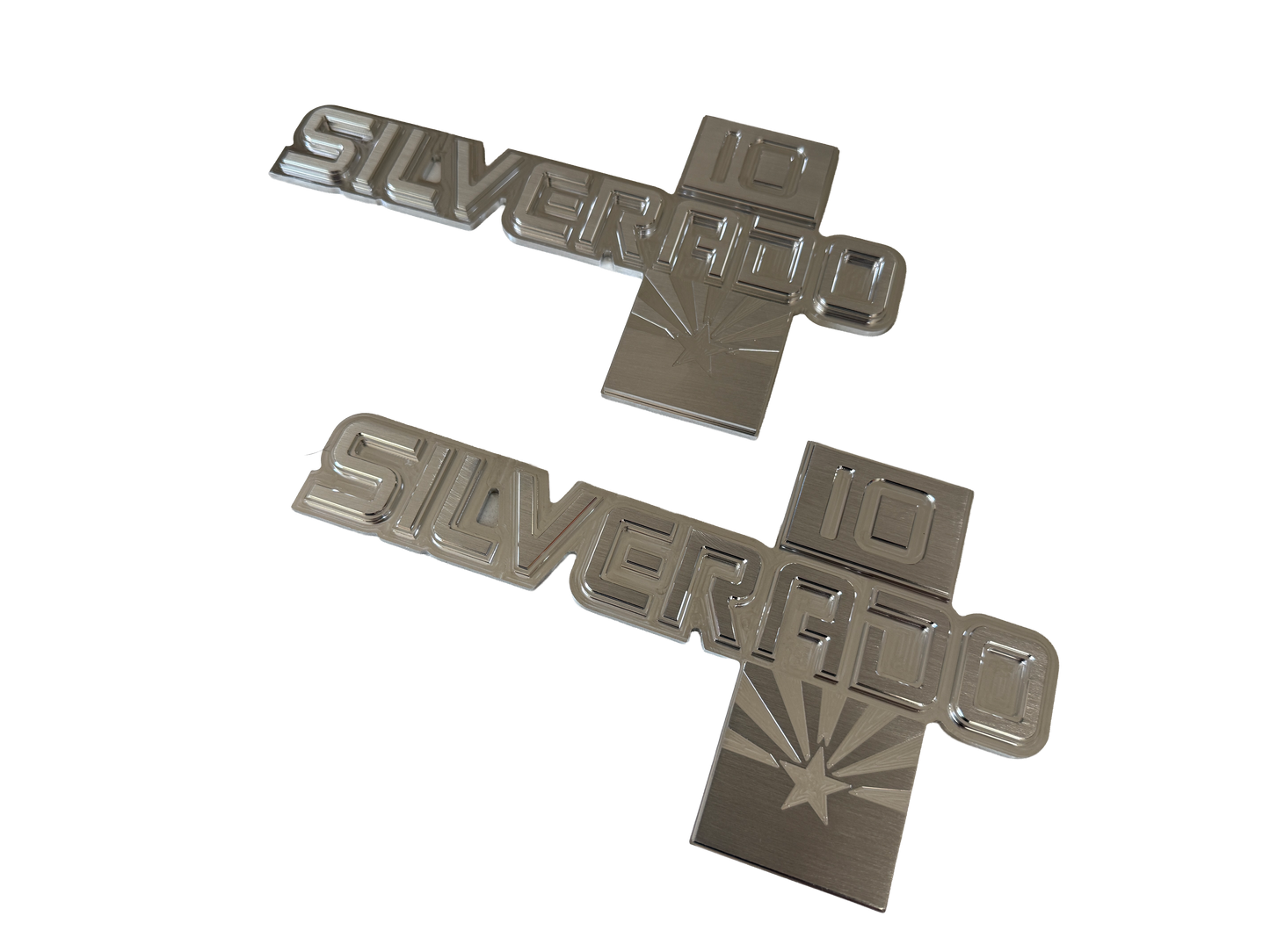 81-87 Chevy Billet Fender Emblems - "Silverado 10" - Arizona Flag